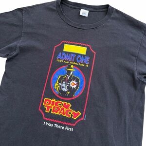 VTG Dick Tracy Movie Promo Ticket Shirt Men’s Large Single Stitch Black Disney